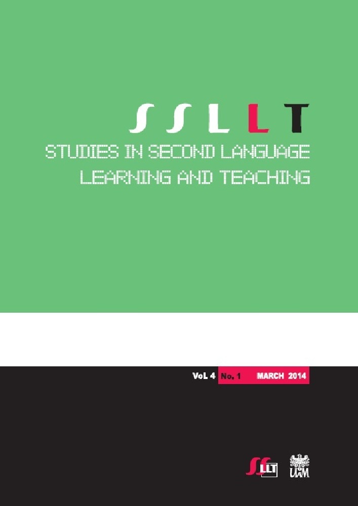 Journal cover Studies in Second Language Learning and Teaching, volume 4, no. 1, year 2014