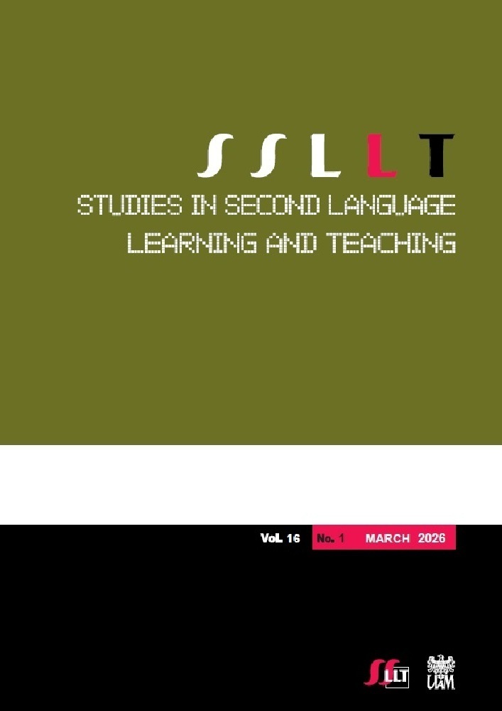 Journal cover Studies in Second Language Learning and Teaching, volume 16, no. 1, year 2026