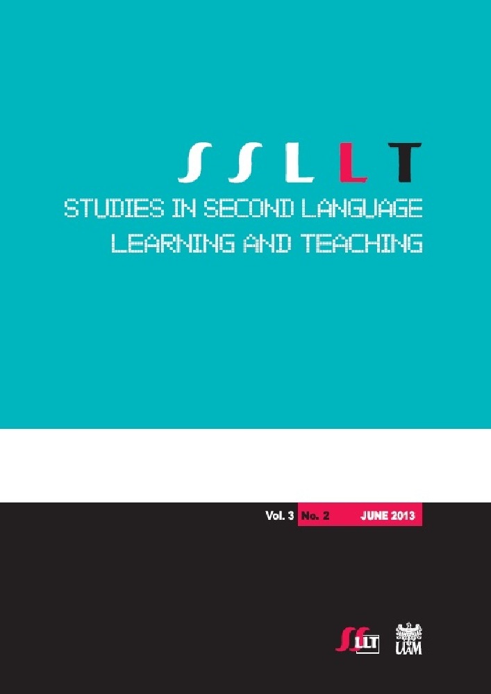 Journal cover Studies in Second Language Learning and Teaching, volume 3, no. 2, year 2013