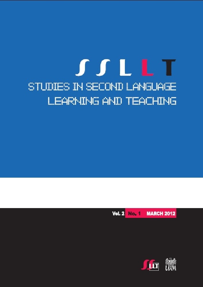 Journal cover Studies in Second Language Learning and Teaching, volume 2, no. 1, year 2012