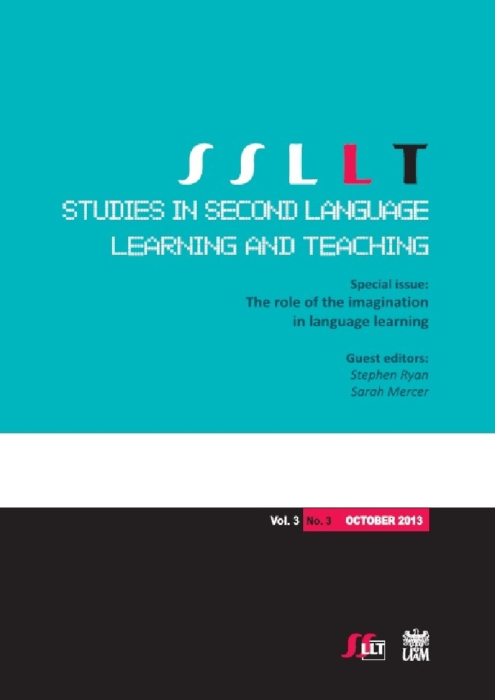 Journal cover Studies in Second Language Learning and Teaching, volume 3, no. 3, year 2013, title Special issue: The role of the imagination in language learning