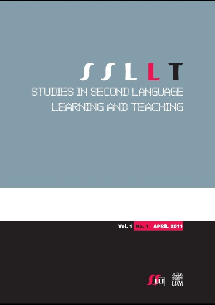 Journal cover Studies in Second Language Learning and Teaching, volume 1, no. 1, year 2011