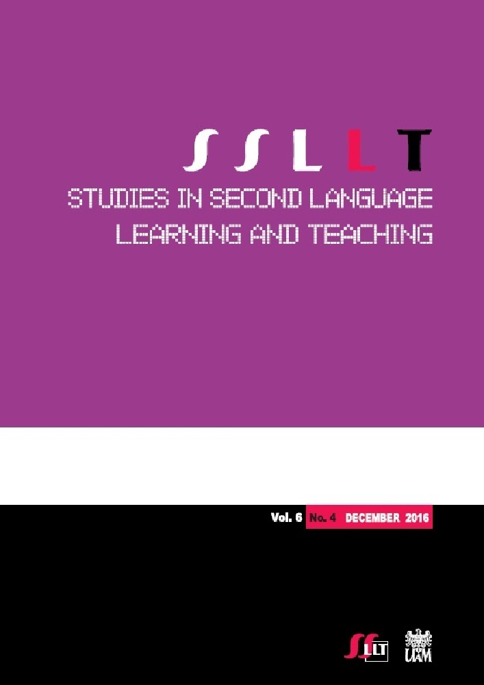 Journal cover Studies in Second Language Learning and Teaching, volume 6, no. 4, year 2016