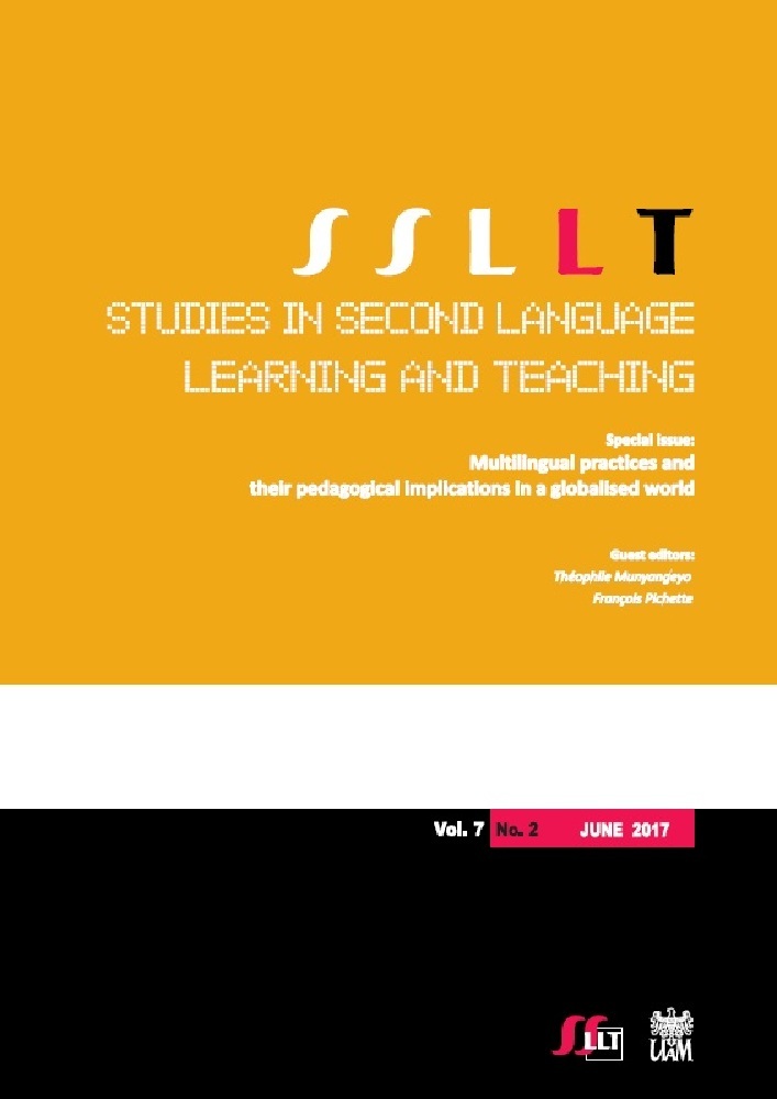 Journal cover Studies in Second Language Learning and Teaching, volume 7, no. 2, year 2017, title Special issue: Multilingual practices and  their pedagogical implications in a globalised world