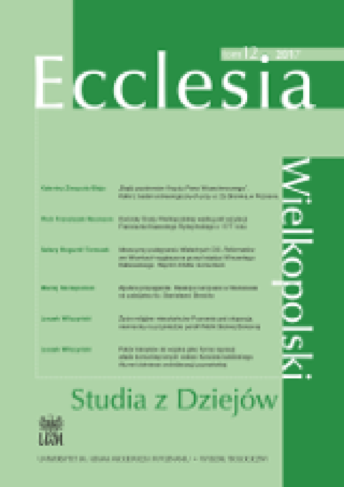 Okładka czasopisma Ecclesia. Studia z Dziejów Wielkopolski, nr 12, rok 2017