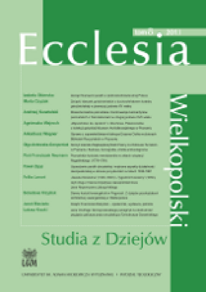 Okładka czasopisma Ecclesia. Studia z Dziejów Wielkopolski, nr 8, rok 2013