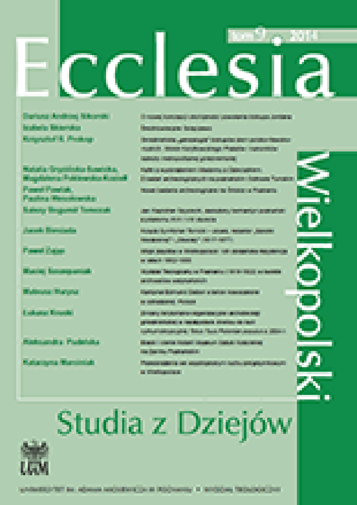 Okładka czasopisma Ecclesia. Studia z Dziejów Wielkopolski