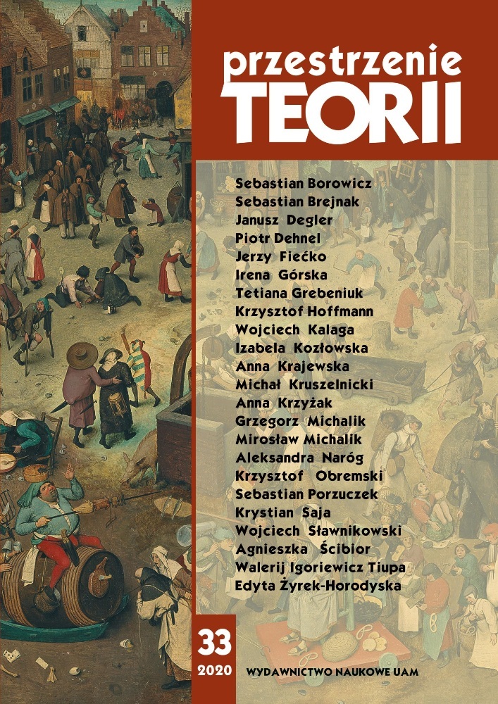 Okładka czasopisma Przestrzenie Teorii, nr 33, rok 2020