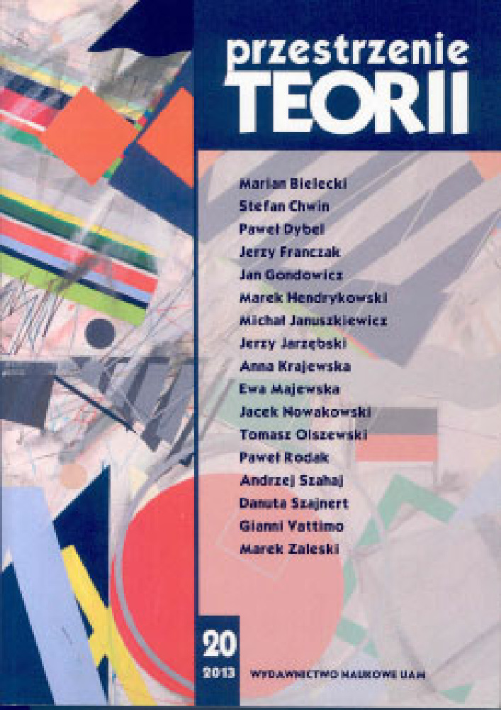 Okładka czasopisma Przestrzenie Teorii, nr 20, rok 2013