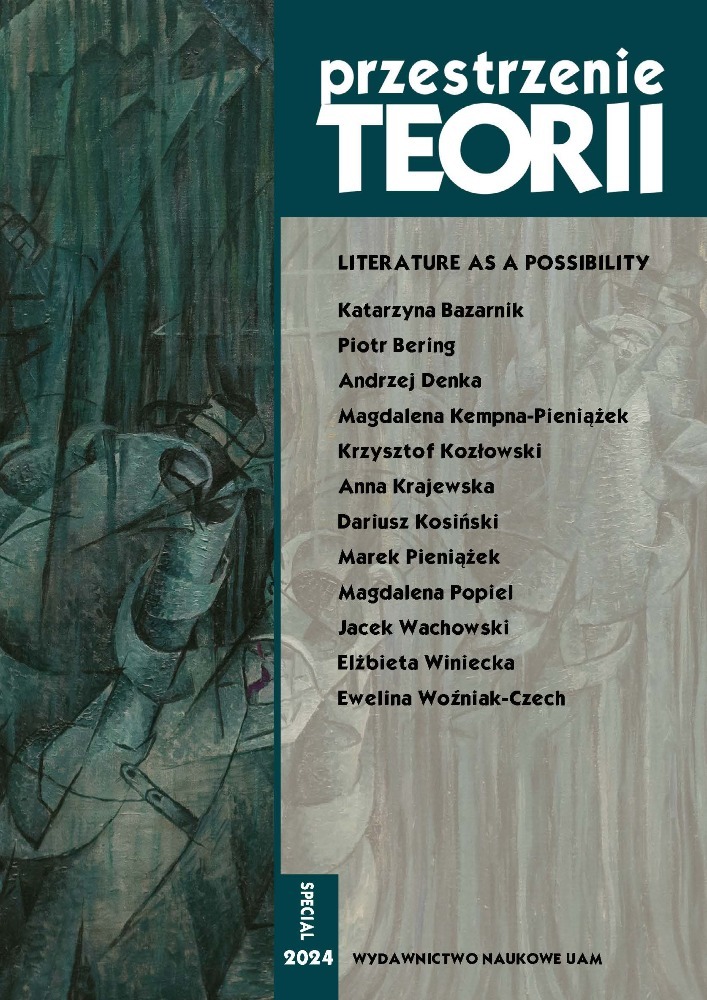 Okładka czasopisma Przestrzenie Teorii, rok 2024, tytuł Special Issue