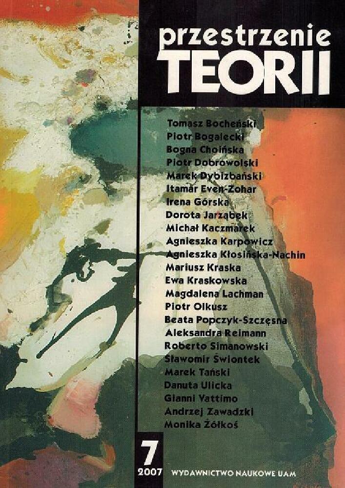 Okładka czasopisma Przestrzenie Teorii, nr 7, rok 2007