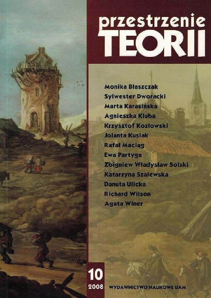Okładka czasopisma Przestrzenie Teorii, nr 10, rok 2008