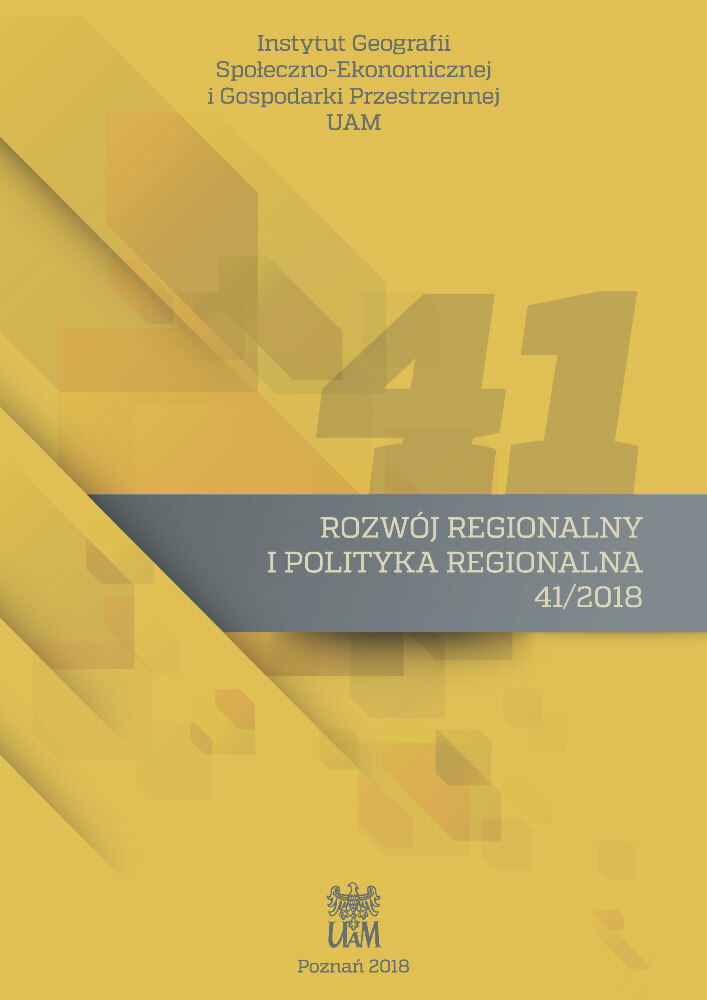Okładka czasopisma Rozwój Regionalny i Polityka Regionalna, nr 41, rok 2018
