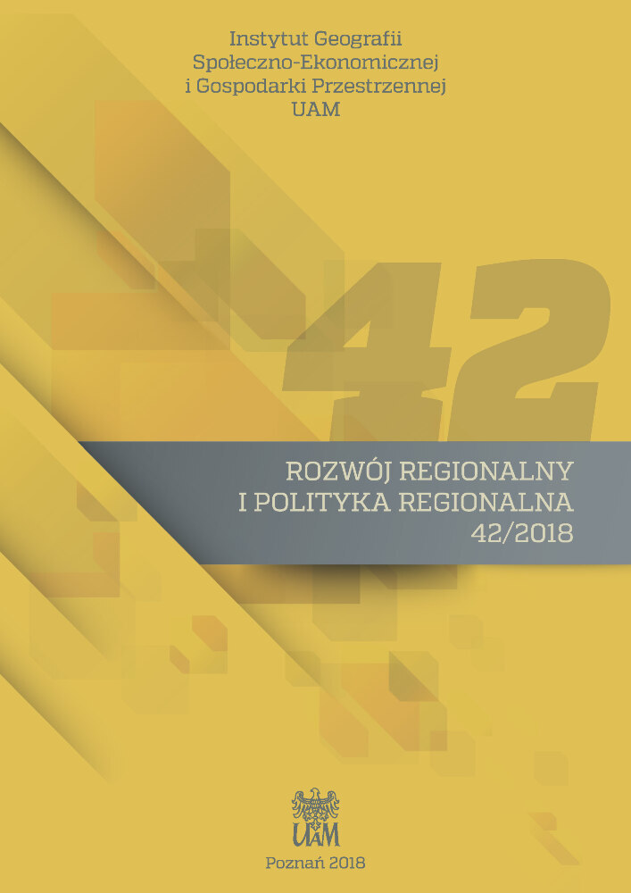 Okładka czasopisma Rozwój Regionalny i Polityka Regionalna, nr 42, rok 2018