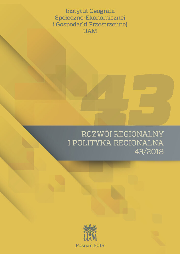 Okładka czasopisma Rozwój Regionalny i Polityka Regionalna, nr 43, rok 2018