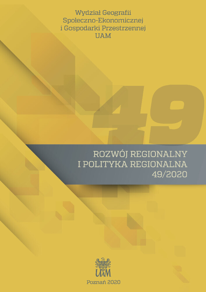Okładka czasopisma Rozwój Regionalny i Polityka Regionalna, nr 49, rok 2020