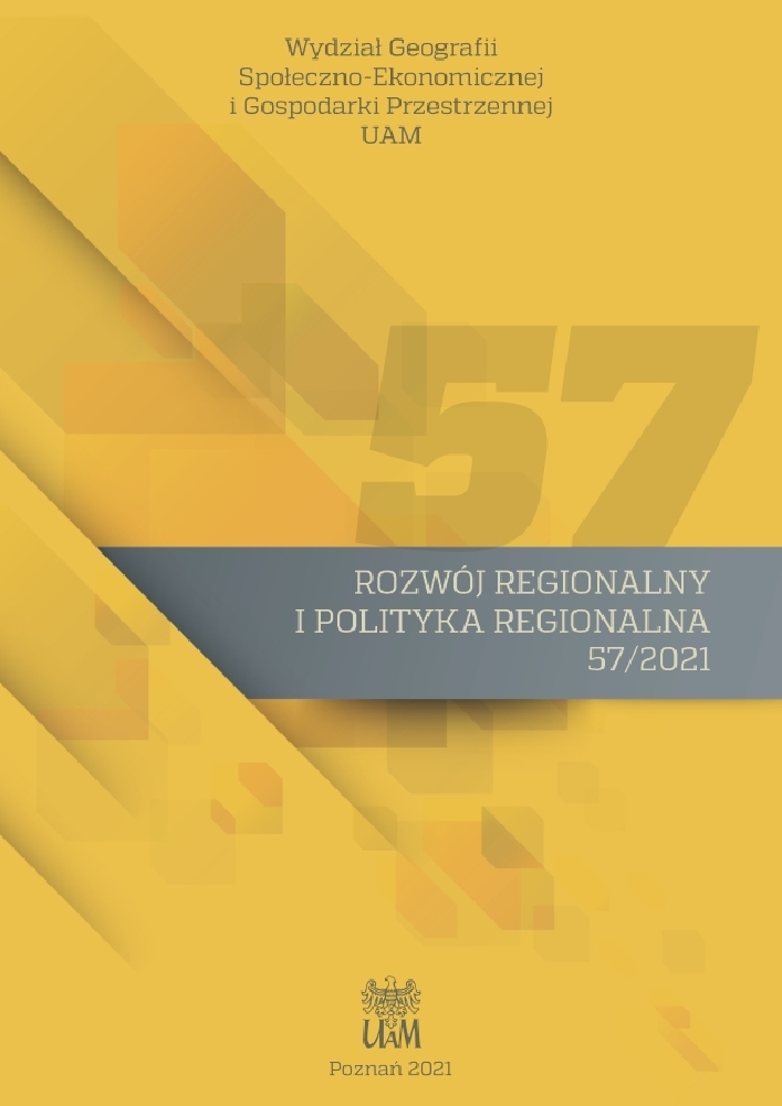 Okładka czasopisma Rozwój Regionalny i Polityka Regionalna, nr 57, rok 2021