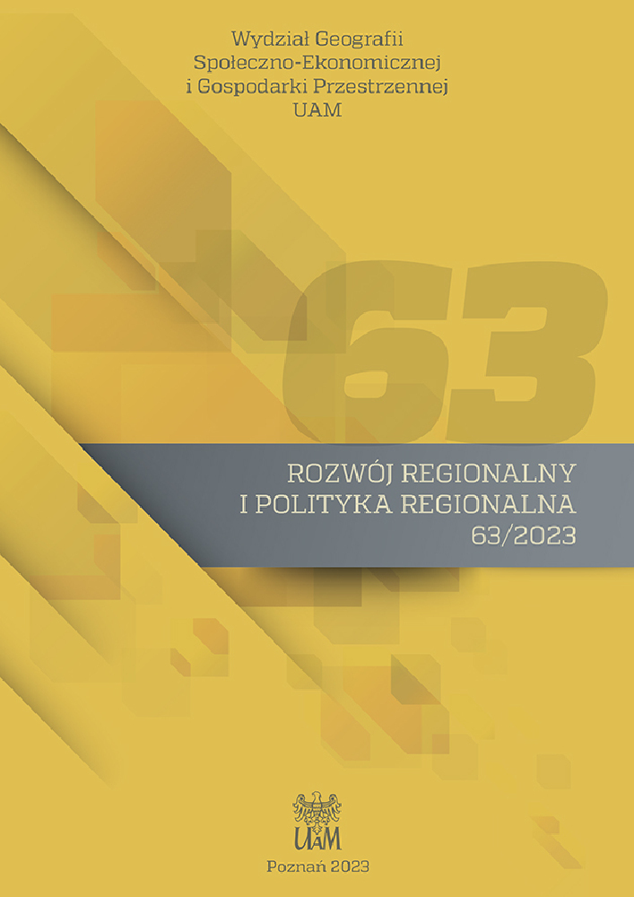 Okładka czasopisma Rozwój Regionalny i Polityka Regionalna, nr 63, rok 2023
