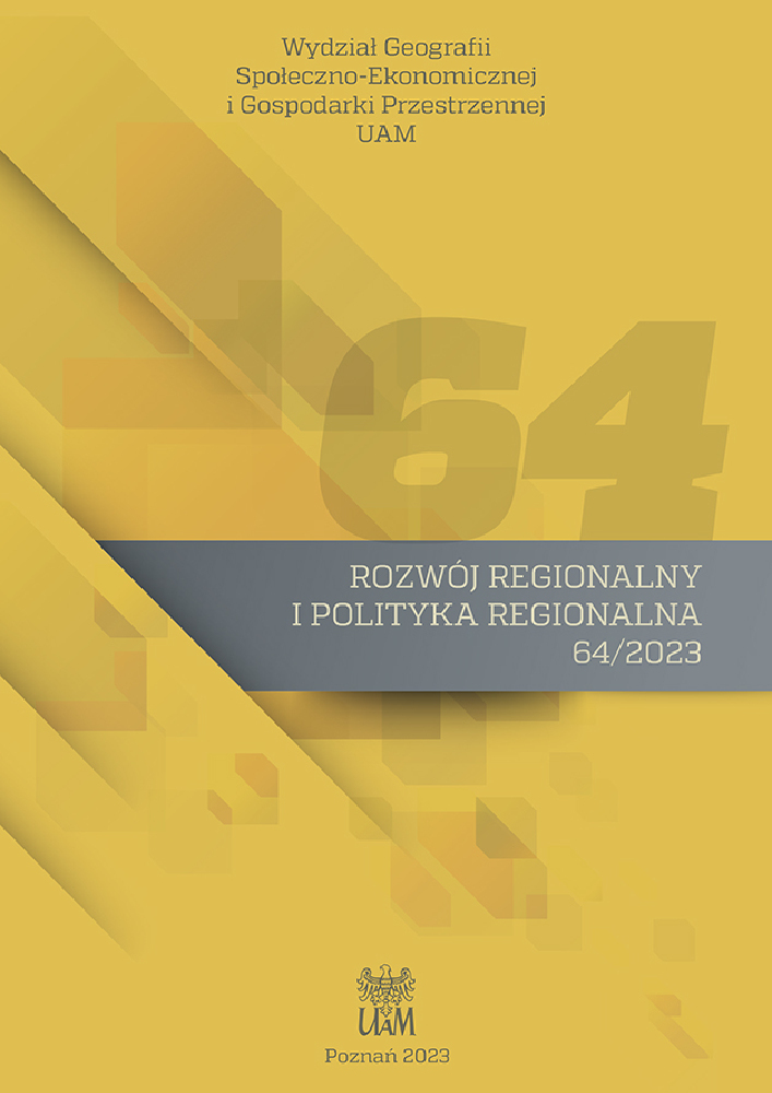 Okładka czasopisma Rozwój Regionalny i Polityka Regionalna, nr 64, rok 2023