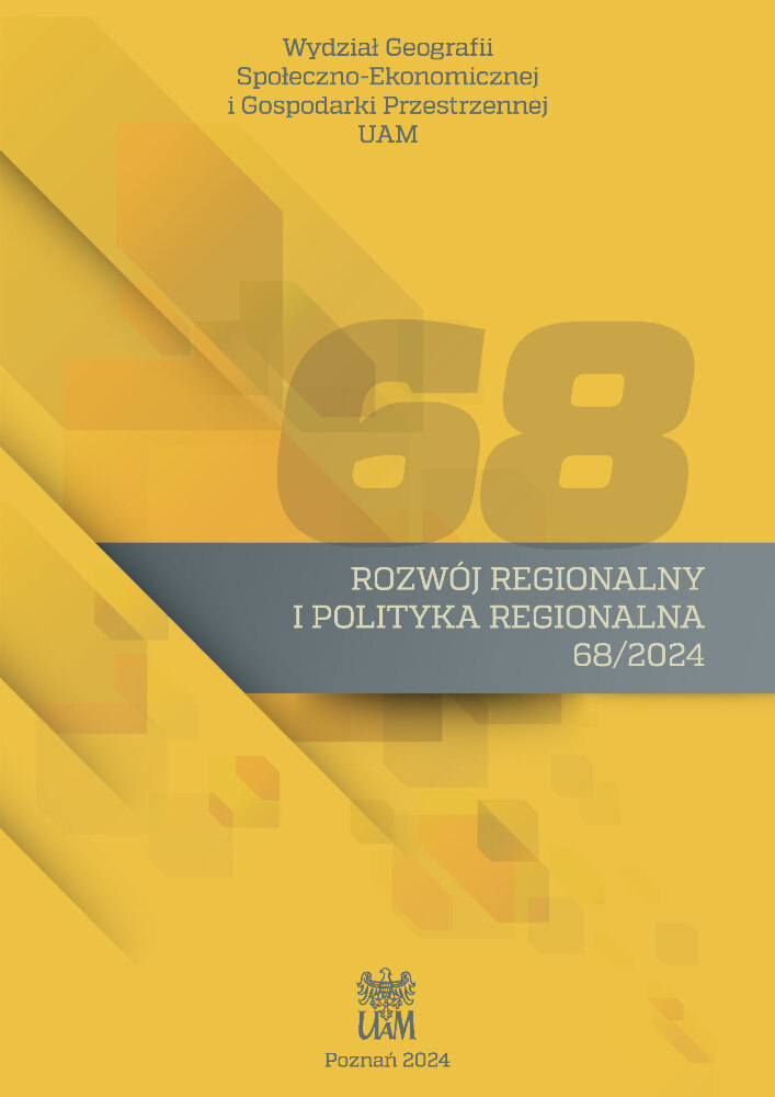 Okładka czasopisma Rozwój Regionalny i Polityka Regionalna, nr 68, rok 2024