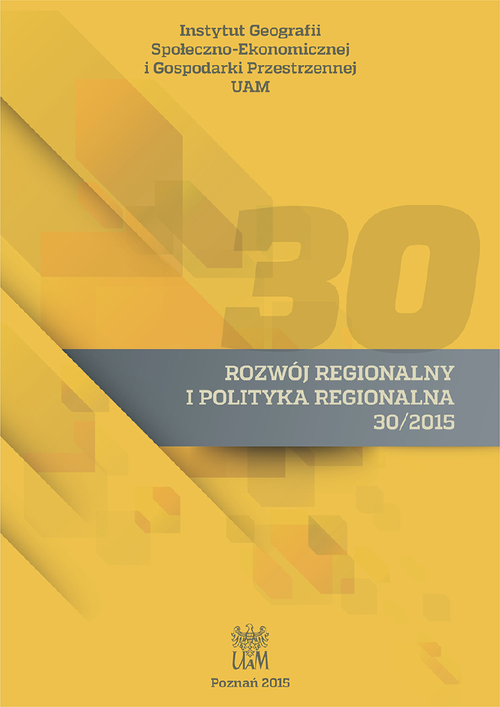 Okładka czasopisma Rozwój Regionalny i Polityka Regionalna, nr 30, rok 2015
