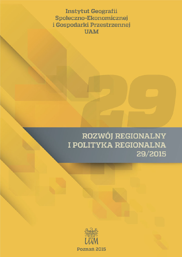 Okładka czasopisma Rozwój Regionalny i Polityka Regionalna, nr 29, rok 2015