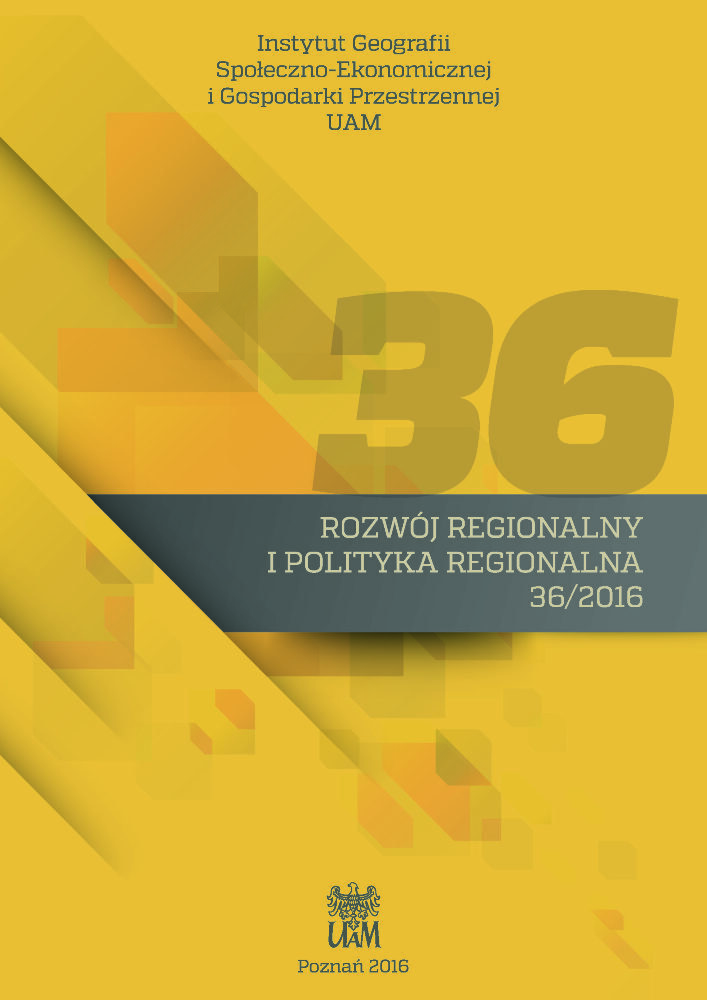 Okładka czasopisma Rozwój Regionalny i Polityka Regionalna, nr 36, rok 2016