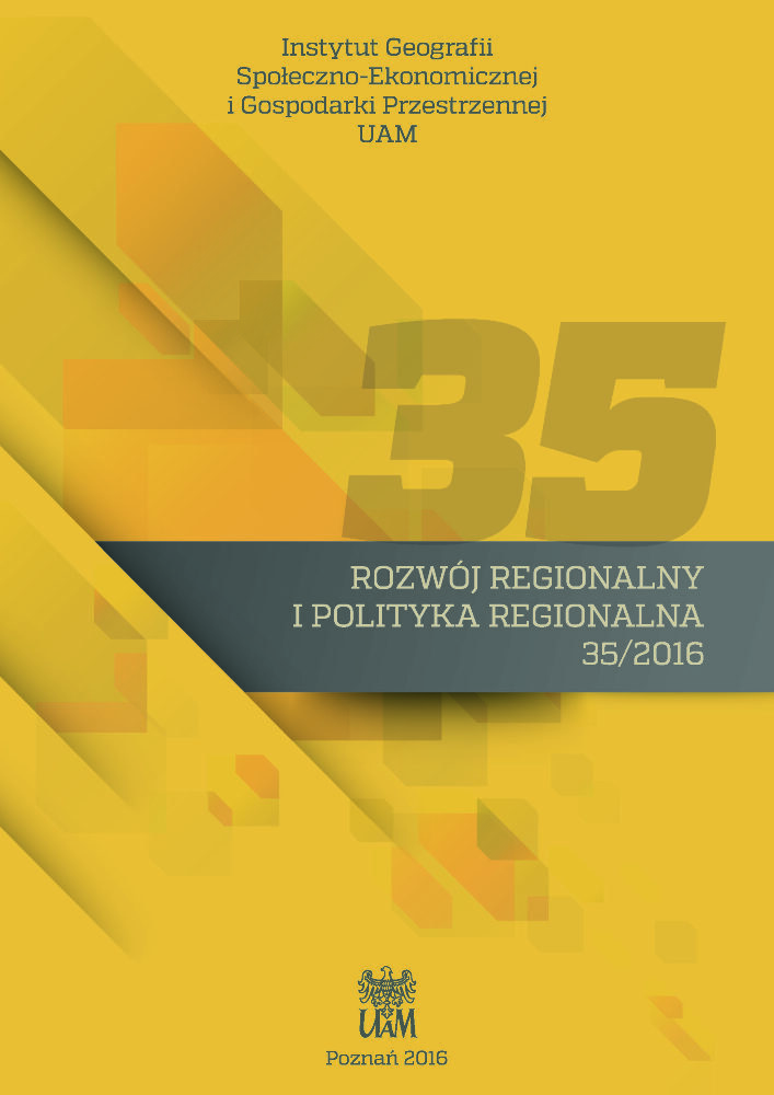 Okładka czasopisma Rozwój Regionalny i Polityka Regionalna, nr 35, rok 2016