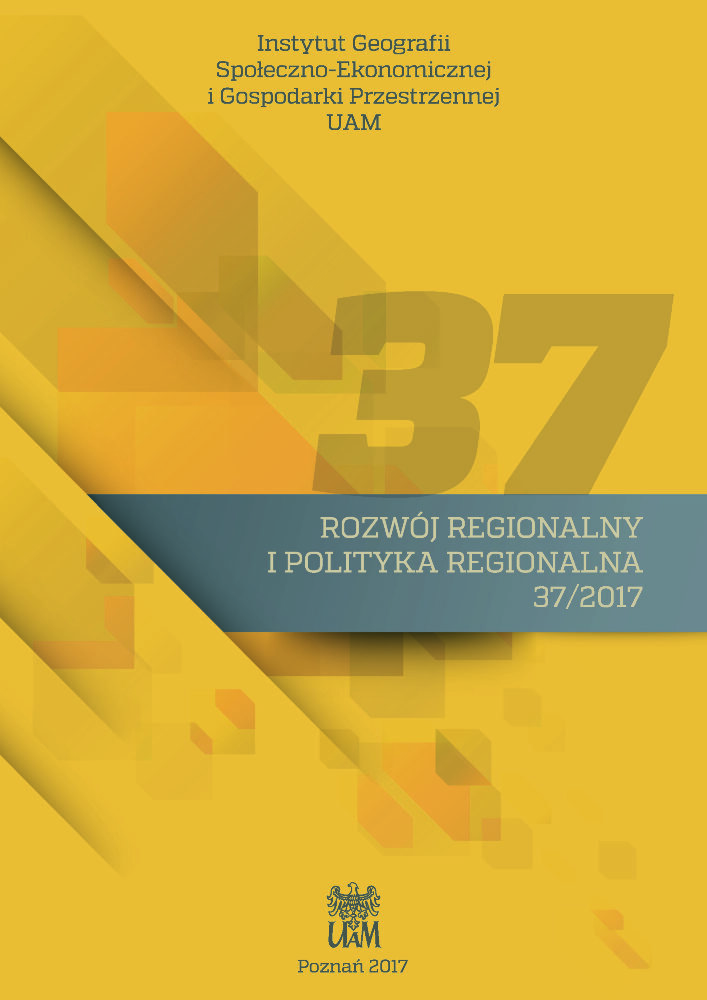 Okładka czasopisma Rozwój Regionalny i Polityka Regionalna, nr 37, rok 2017