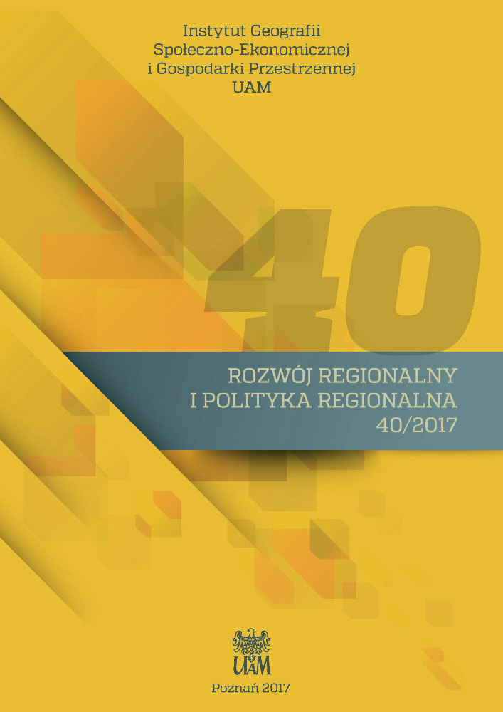 Okładka czasopisma Rozwój Regionalny i Polityka Regionalna, nr 40, rok 2017