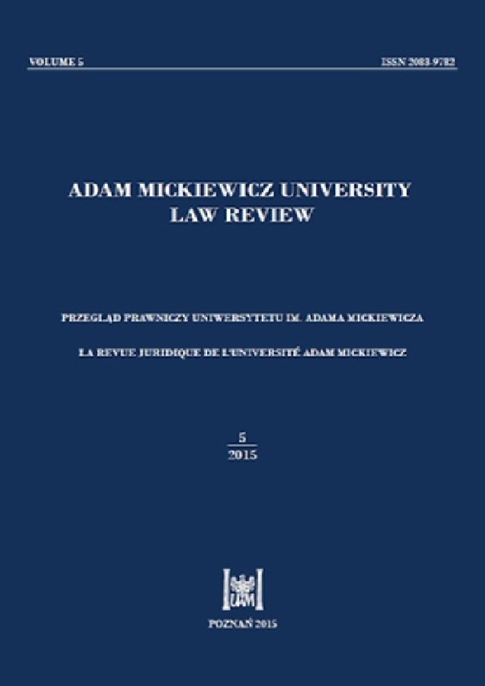 Journal cover Przegląd Prawniczy Uniwersytetu im. Adam Mickiewicza, volume 15, year 2023