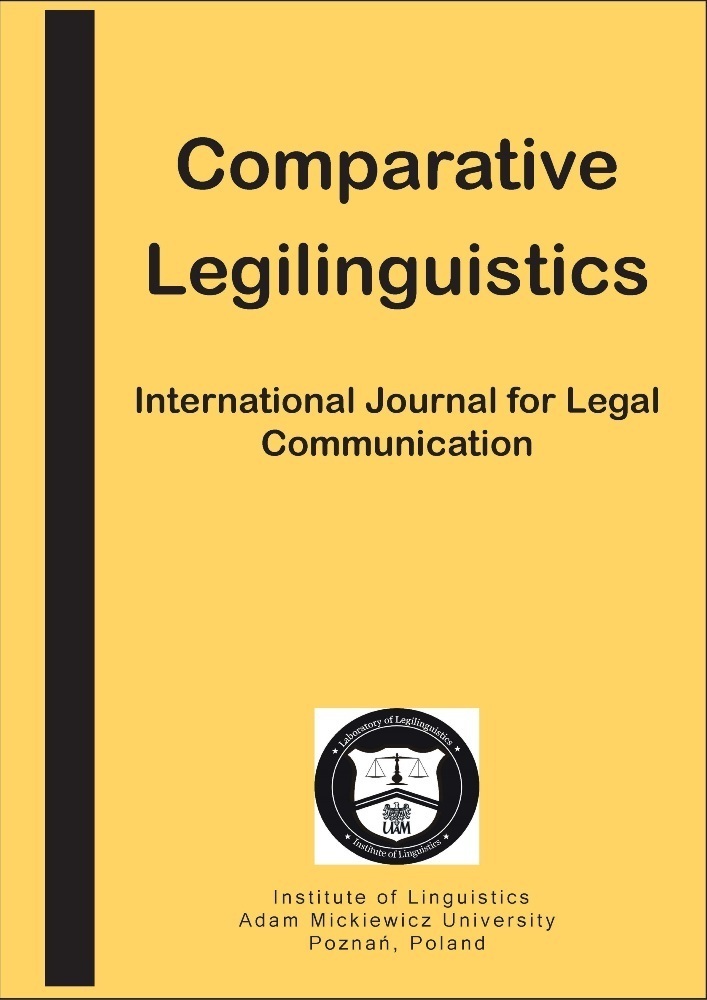 Journal cover Comparative Legilinguistics, volume 58, year 2024
