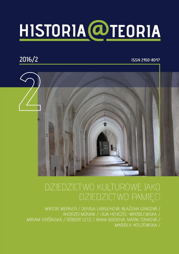 Okładka czasopisma Historia@Teoria, tom 1, nr 2, rok 2016, tytuł DZIEDZICTWO KULTUROWE JAKO DZIEDZICTWO PAMIĘCI 2