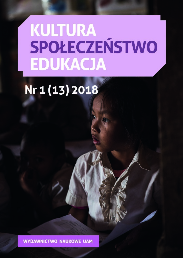 Okładka czasopisma Kultura-Społeczeństwo-Edukacja, tom 13, nr 1, rok 2018