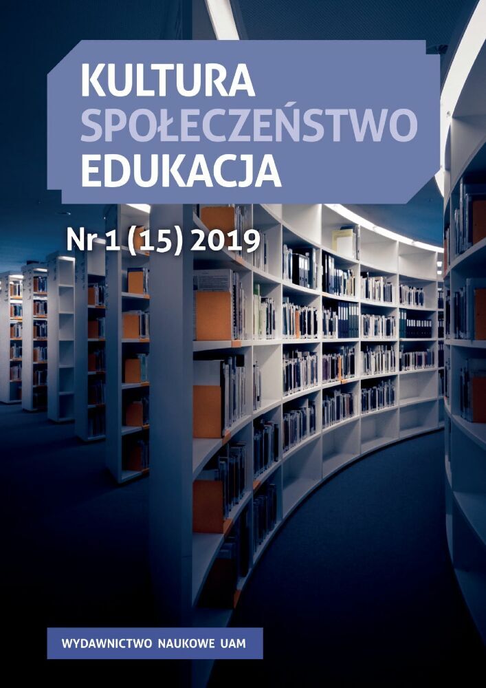 Okładka czasopisma Kultura-Społeczeństwo-Edukacja, tom 15, nr 1, rok 2019
