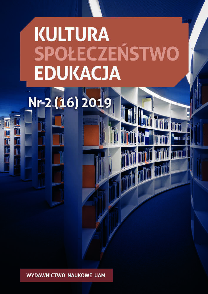 Okładka czasopisma Kultura-Społeczeństwo-Edukacja, tom 16, nr 2, rok 2019