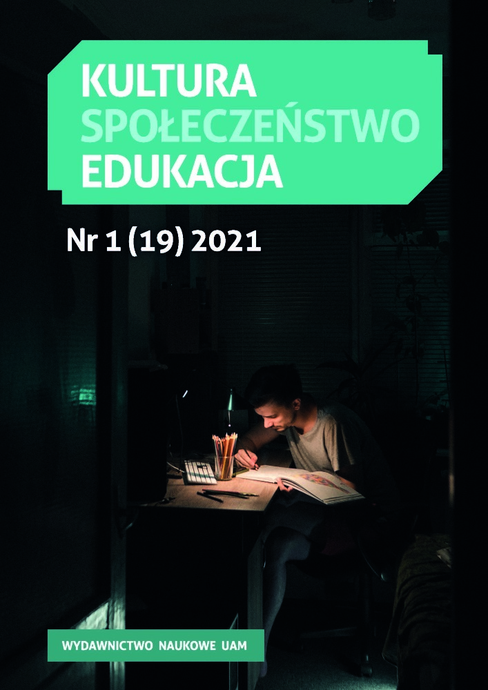 Okładka czasopisma Kultura-Społeczeństwo-Edukacja, tom 19, nr 1, rok 2021