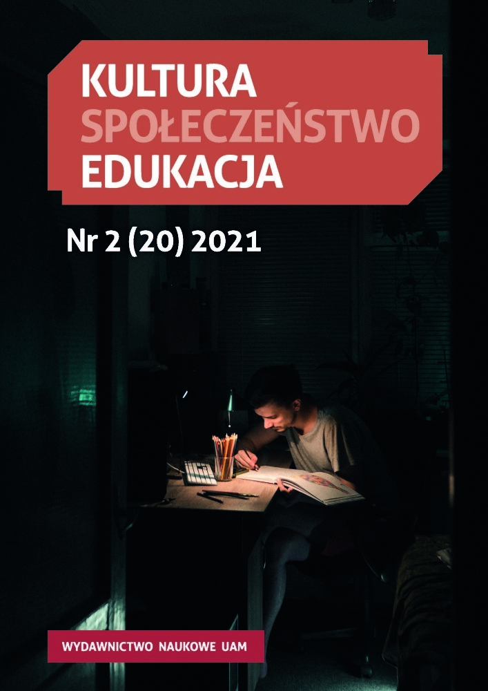 Okładka czasopisma Kultura-Społeczeństwo-Edukacja, tom 20, nr 2, rok 2021