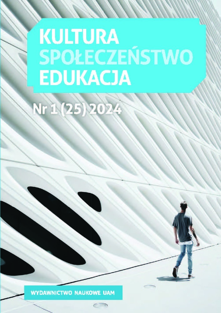Okładka czasopisma Kultura-Społeczeństwo-Edukacja, tom 25, nr 1, rok 2024, tytuł nowy