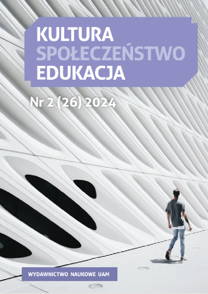 Okładka czasopisma Kultura-Społeczeństwo-Edukacja, tom 26, nr 2, rok 2024, tytuł Kultura Społeczeństwo Edukacja