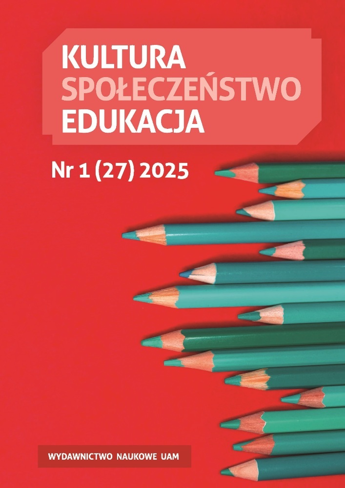 Okładka czasopisma Kultura-Społeczeństwo-Edukacja, tom 27, nr 1, rok 2025, tytuł Kultura Społeczeństwo Edukacja