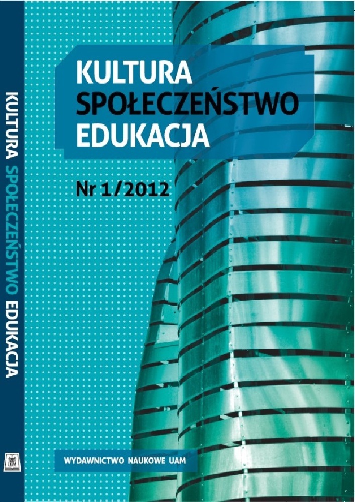 Okładka czasopisma Kultura-Społeczeństwo-Edukacja, tom 1, rok 2012