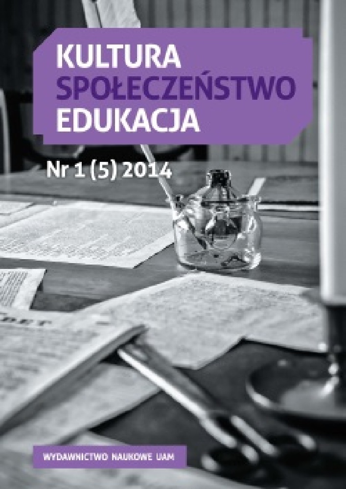 Okładka czasopisma Kultura-Społeczeństwo-Edukacja, tom 5, nr 1, rok 2014