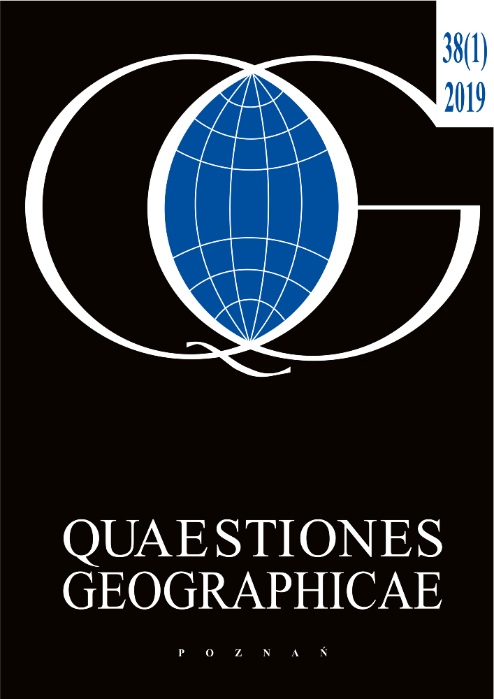 Journal cover Quaestiones Geographicae, volume 38, no. 1, year 2019