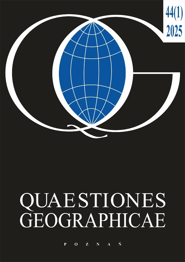 Journal cover Quaestiones Geographicae, volume 44, no. 1, year 2025, title Quaestiones Geographicae