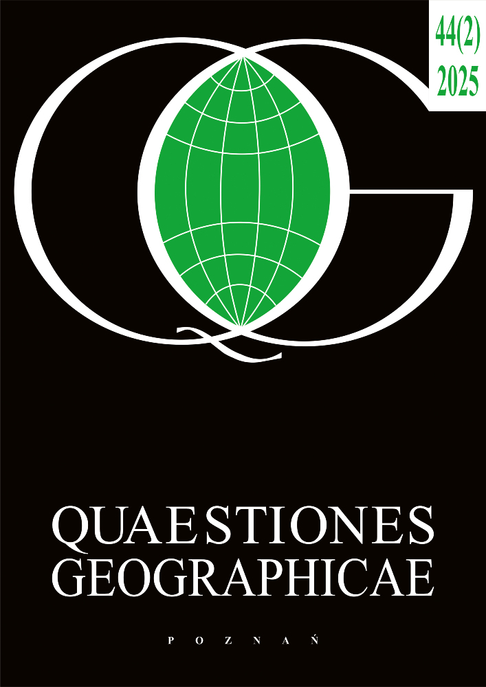 Journal cover Quaestiones Geographicae, volume 44, no. 2, year 2025, title Quaestiones Geographicae