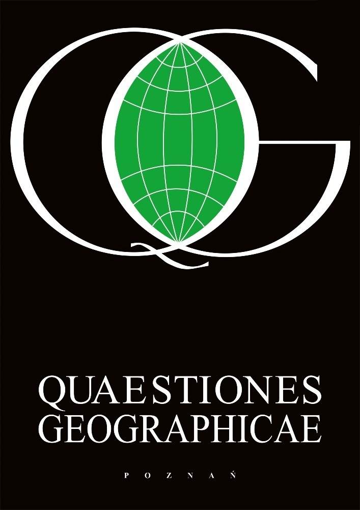 Journal cover Quaestiones Geographicae, title Online First