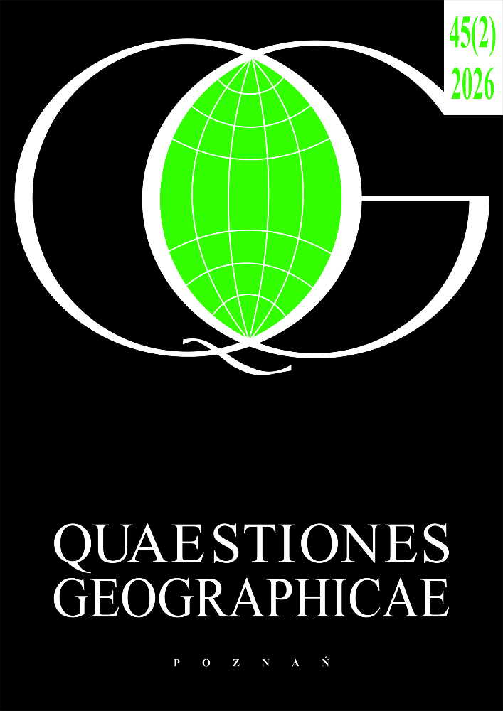 Journal cover Quaestiones Geographicae, volume 45, no. 2, year 2026, title Quaestiones Geographicae