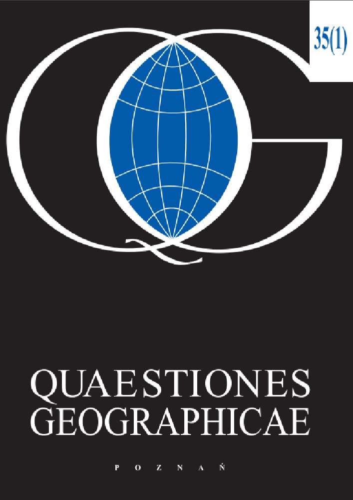 Journal cover Quaestiones Geographicae, volume 35, no. 1, year 2016