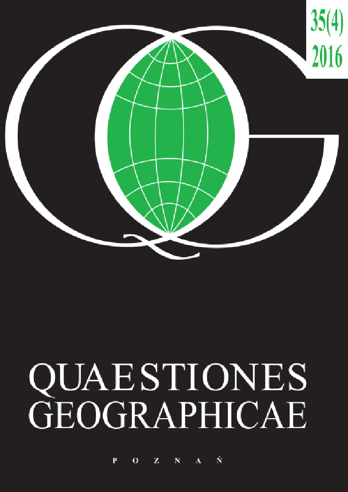 Journal cover Quaestiones Geographicae, volume 35, no. 4, year 2016
